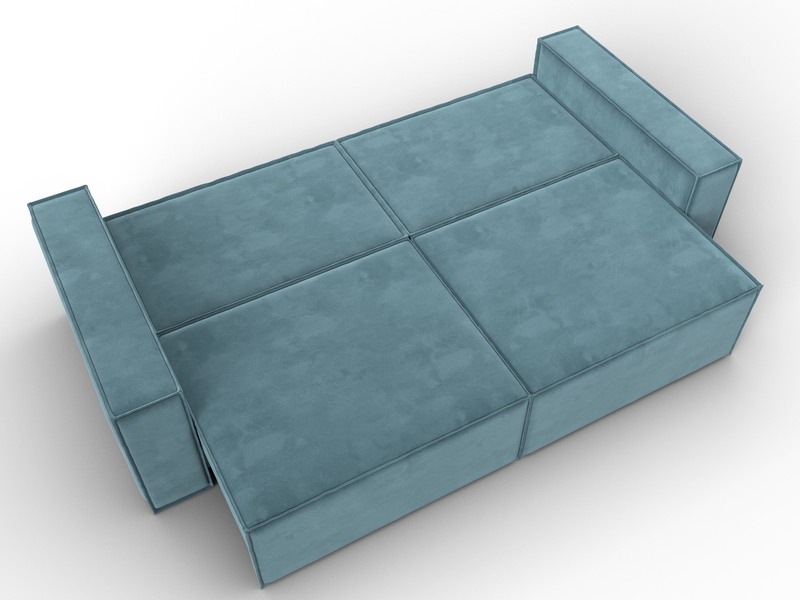 Диван прямой Куба, Велюр, SEVEN 113 бирюзовый