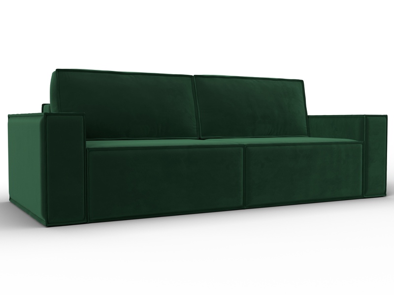 Диван прямой Куба, Велюр, SEVEN 626 зеленый