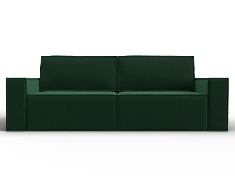 Диван прямой Куба, Велюр, SEVEN 626 зеленый