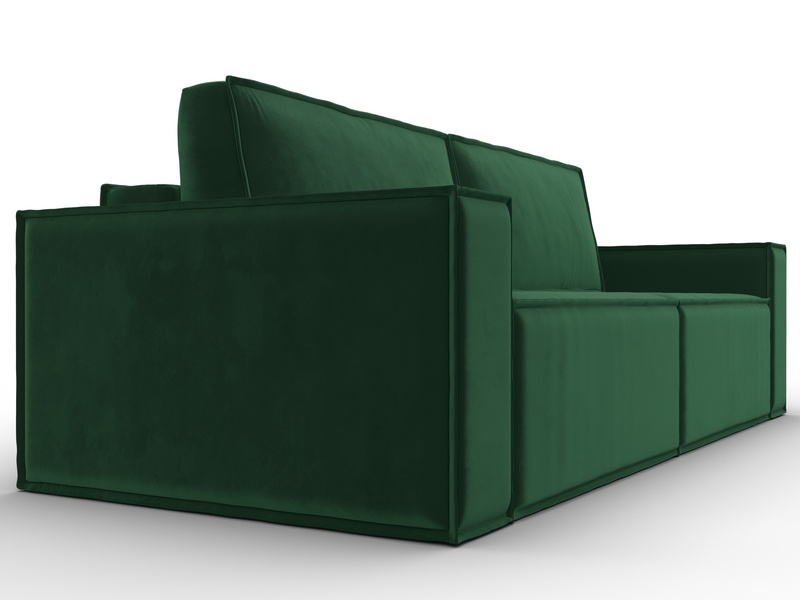 Диван прямой Куба, Велюр, SEVEN 626 зеленый