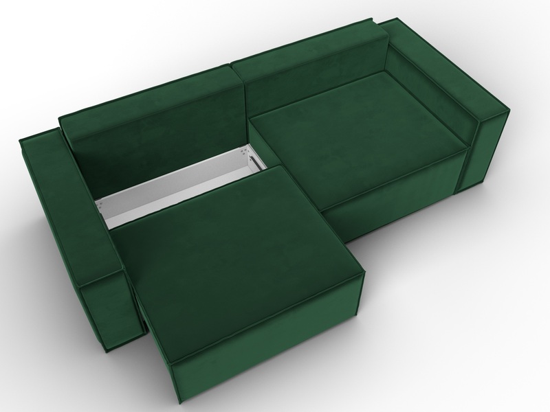 Диван прямой Куба, Велюр, SEVEN 626 зеленый