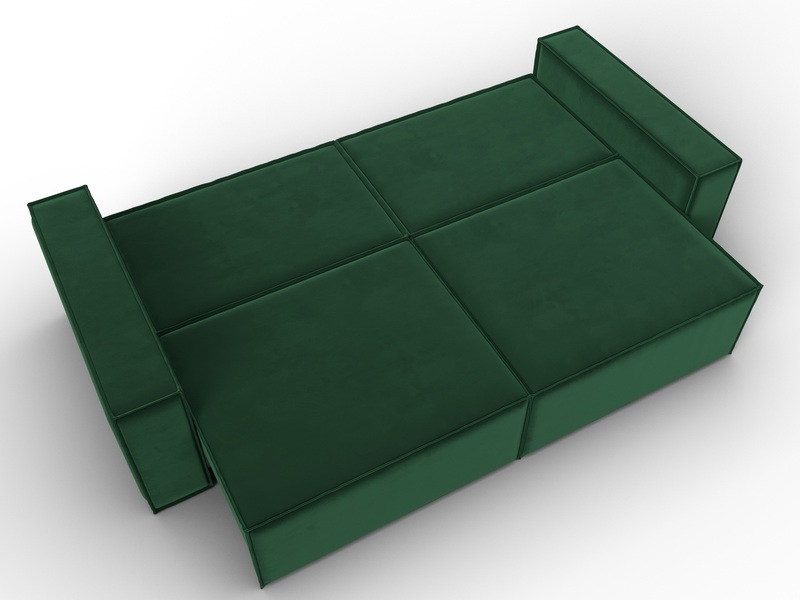 Диван прямой Куба, Велюр, SEVEN 626 зеленый