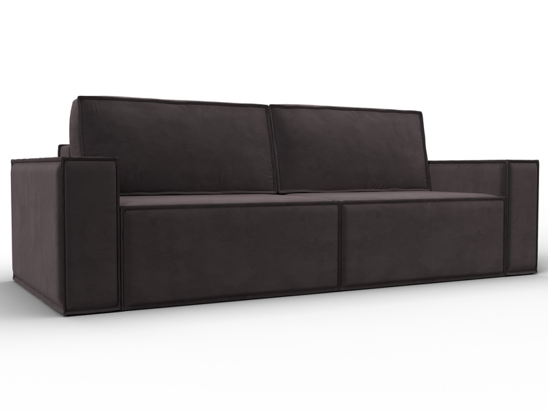 Диван прямой Куба, Велюр, SEVEN 727 коричневый