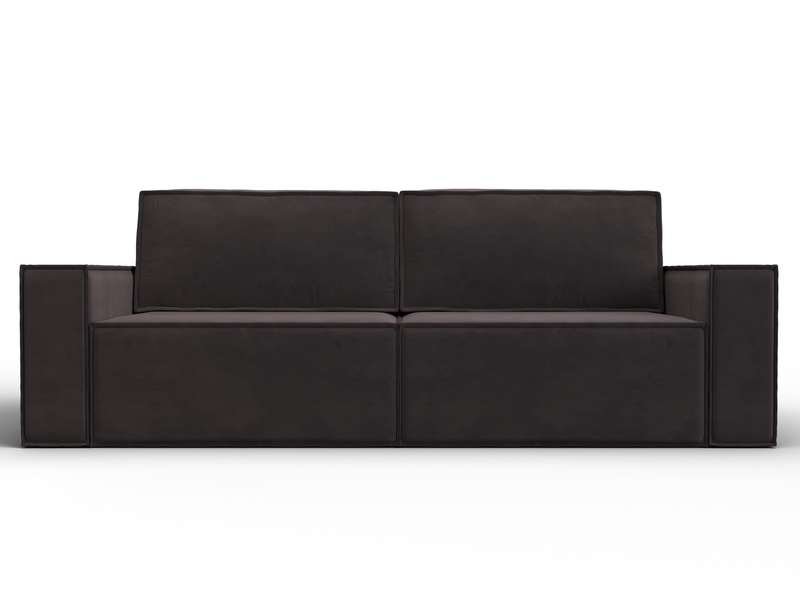 Диван прямой Куба, Велюр, SEVEN 727 коричневый