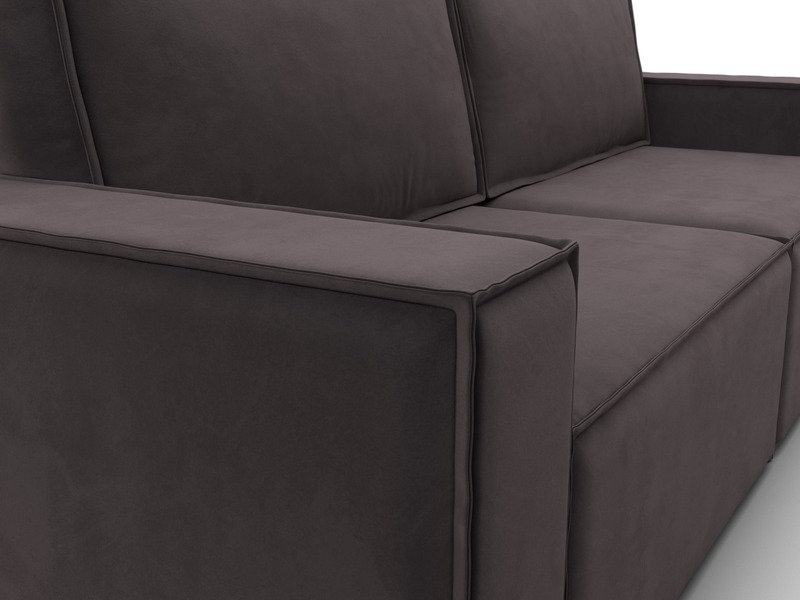 Диван прямой Куба, Велюр, SEVEN 727 коричневый