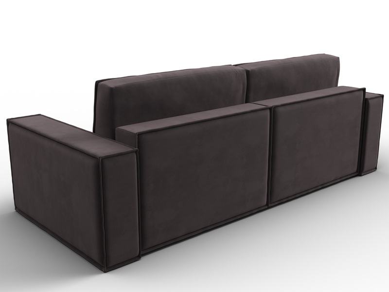 Диван прямой Куба, Велюр, SEVEN 727 коричневый