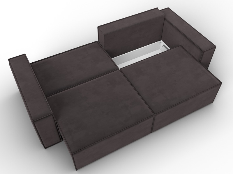 Диван прямой Куба, Велюр, SEVEN 727 коричневый