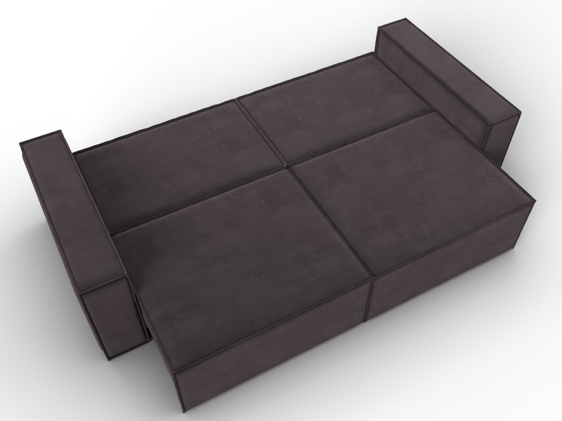 Диван прямой Куба, Велюр, SEVEN 727 коричневый
