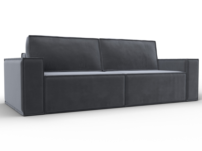 Диван прямой Куба, Велюр, SEVEN 17 серый