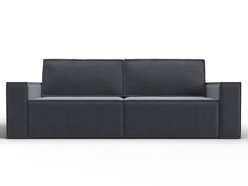 Диван прямой Куба, Велюр, SEVEN 17 серый