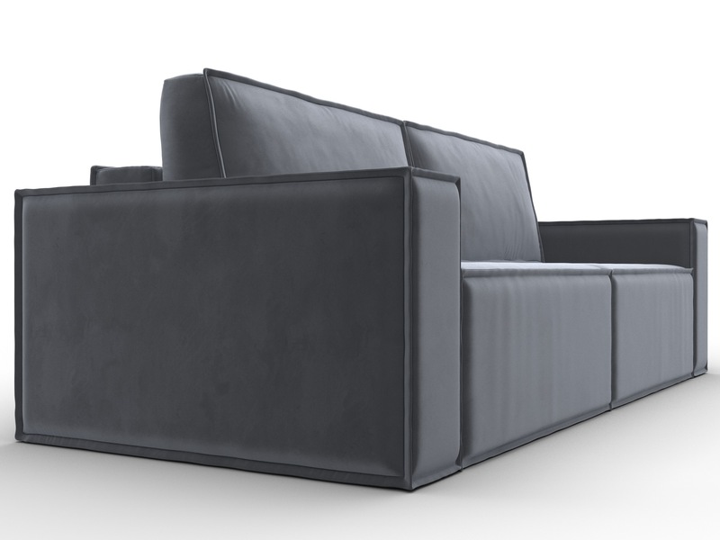 Диван прямой Куба, Велюр, SEVEN 17 серый