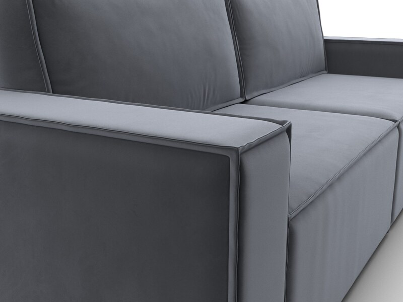 Диван прямой Куба, Велюр, SEVEN 17 серый