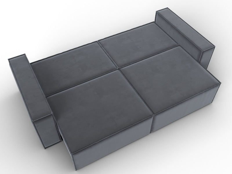 Диван прямой Куба, Велюр, SEVEN 17 серый