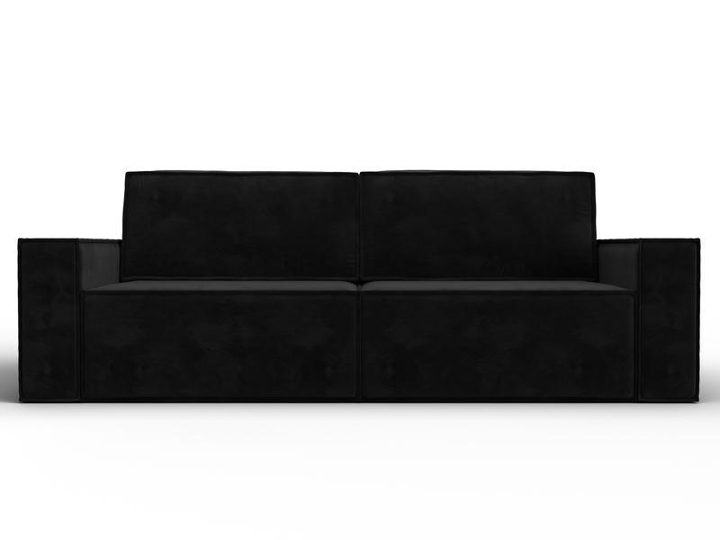 Диван прямой Куба, Велюр, SEVEN 35 черный