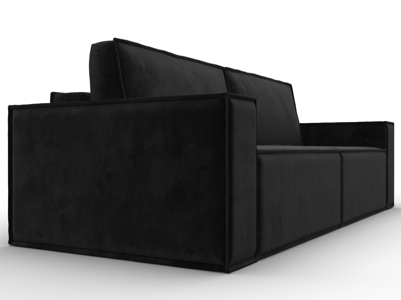 Диван прямой Куба, Велюр, SEVEN 35 черный