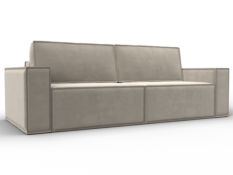 Диван прямой Куба, Микровельвет, Бежевый