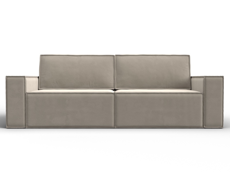 Диван прямой Куба, Микровельвет, Бежевый