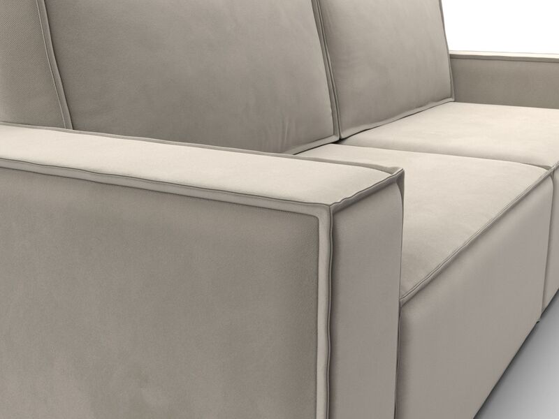 Диван прямой Куба, Микровельвет, Бежевый