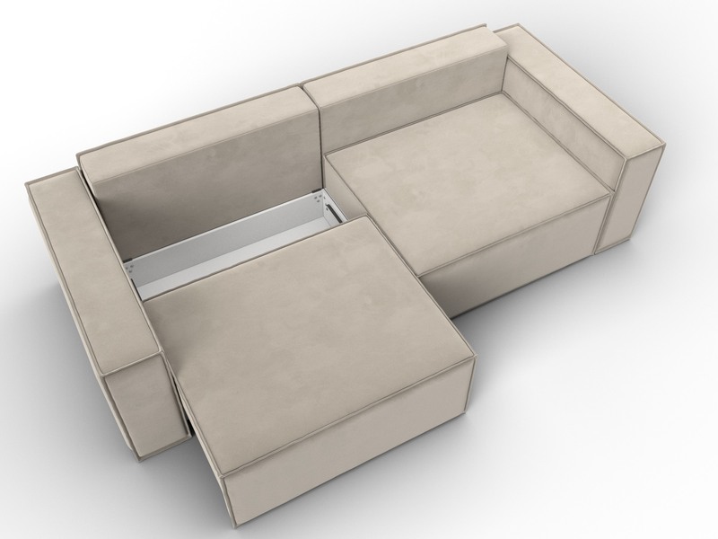 Диван прямой Куба, Микровельвет, Бежевый