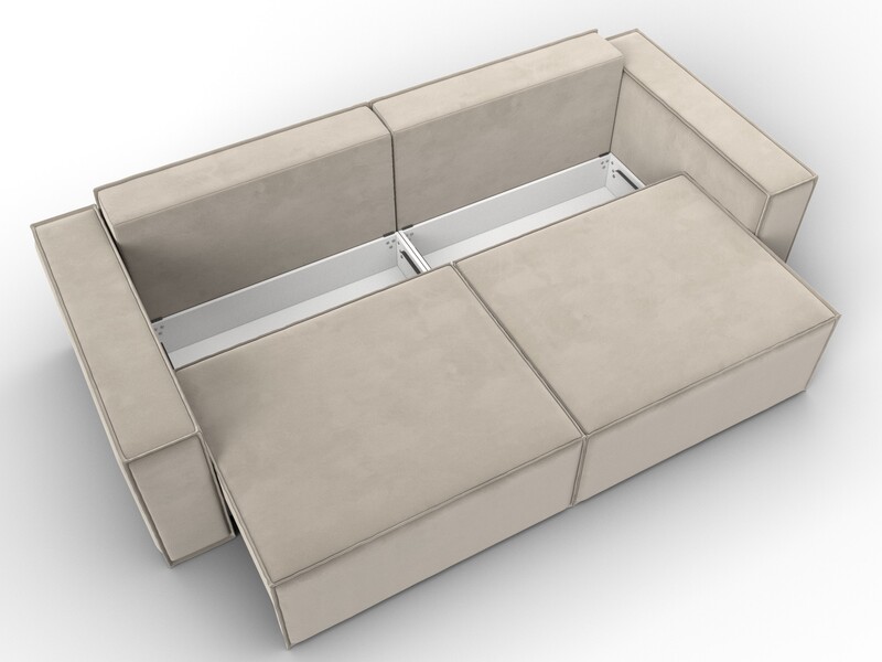 Диван прямой Куба, Микровельвет, Бежевый