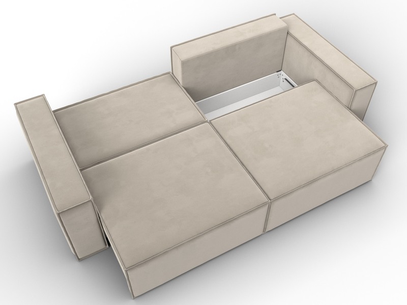 Диван прямой Куба, Микровельвет, Бежевый