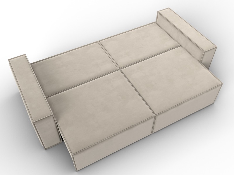 Диван прямой Куба, Микровельвет, Бежевый