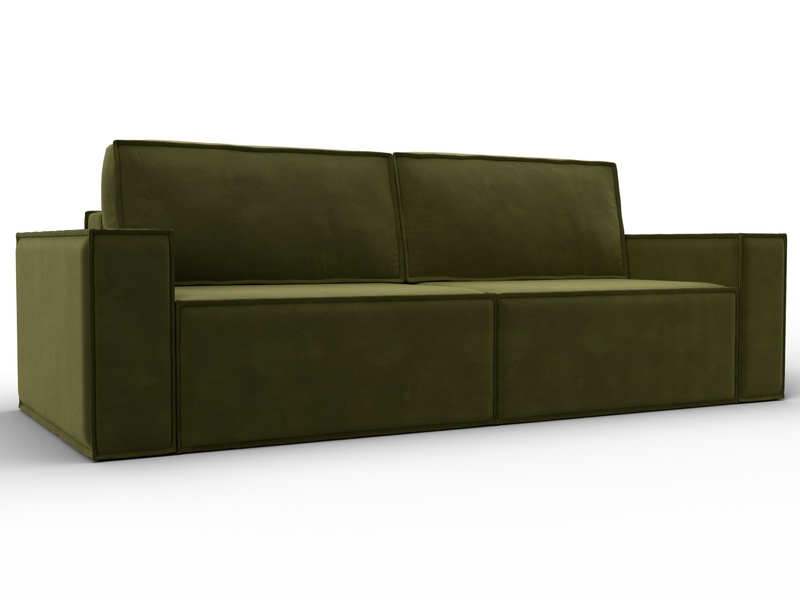 Диван прямой Куба, Микровельвет, Зеленый