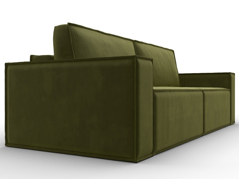 Диван прямой Куба, Микровельвет, Зеленый