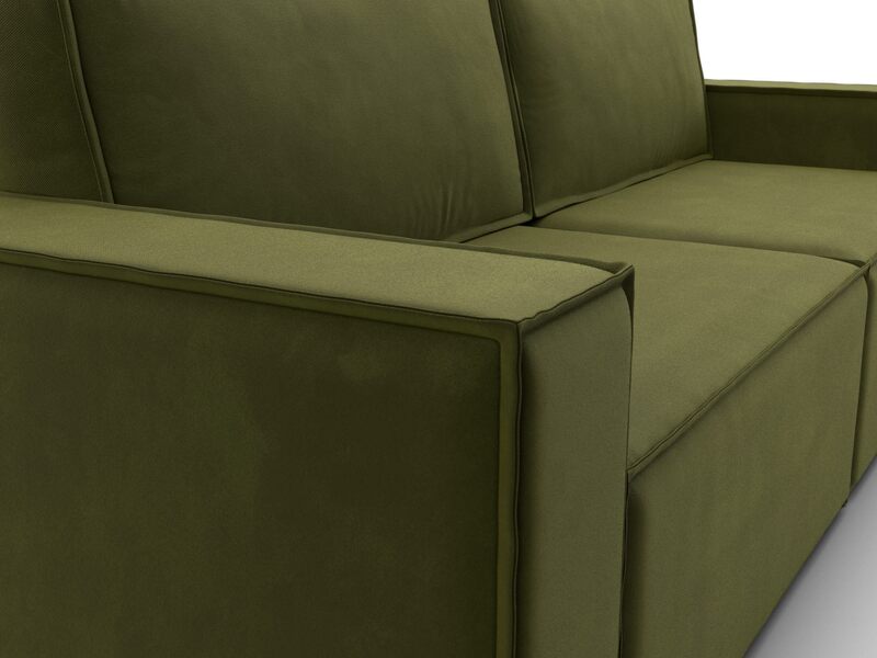 Диван прямой Куба, Микровельвет, Зеленый
