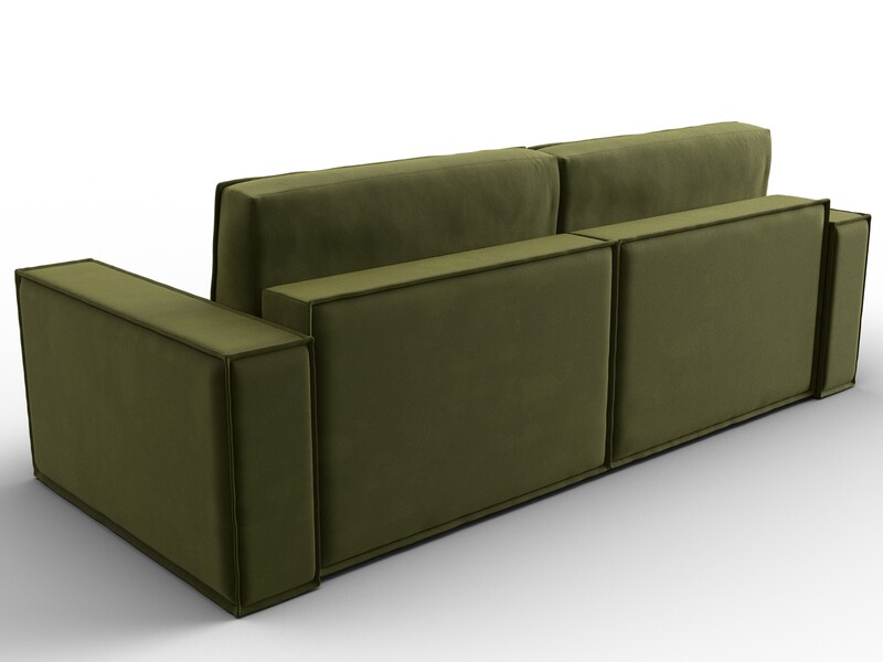 Диван прямой Куба, Микровельвет, Зеленый