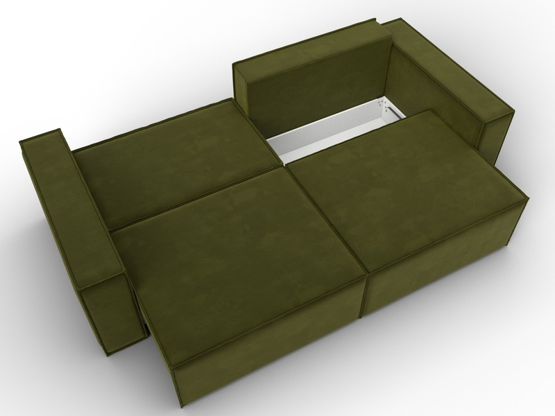 Диван прямой Куба, Микровельвет, Зеленый