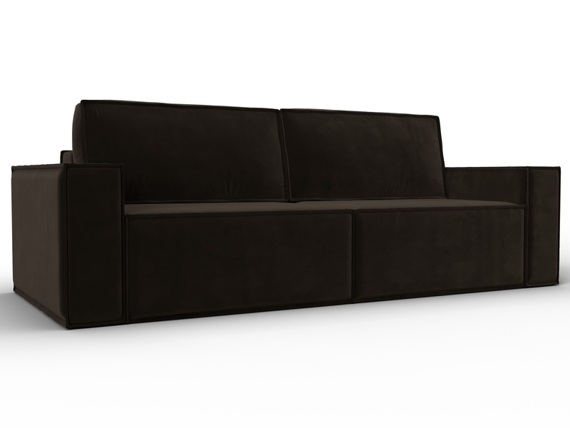Диван прямой Куба, Микровельвет, Коричневый