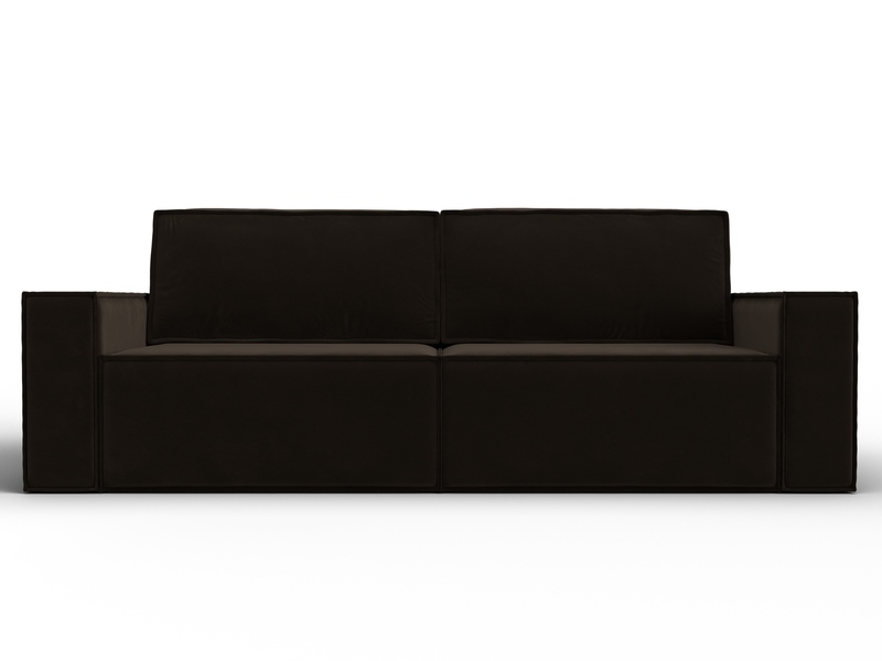 Диван прямой Куба, Микровельвет, Коричневый