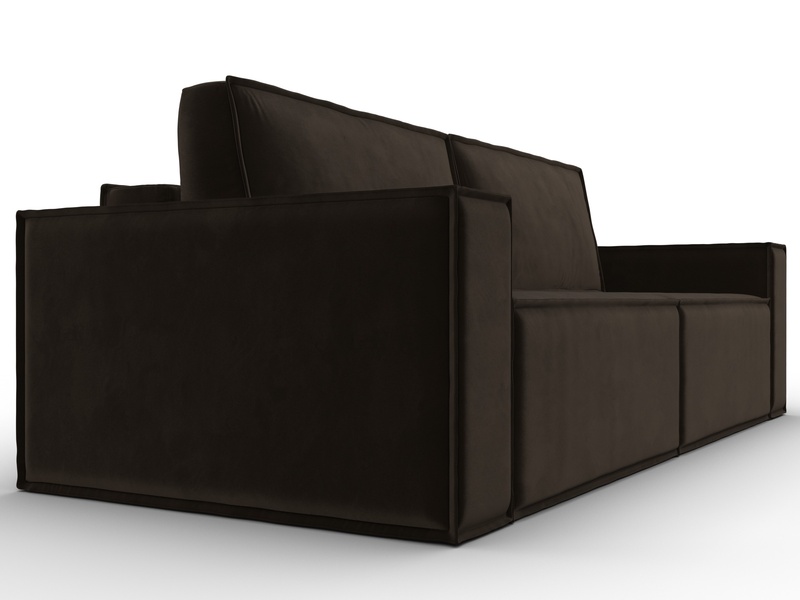 Диван прямой Куба, Микровельвет, Коричневый