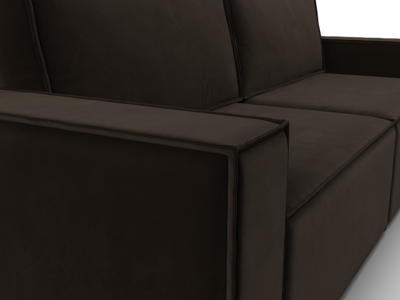 Диван прямой Куба, Микровельвет, Коричневый
