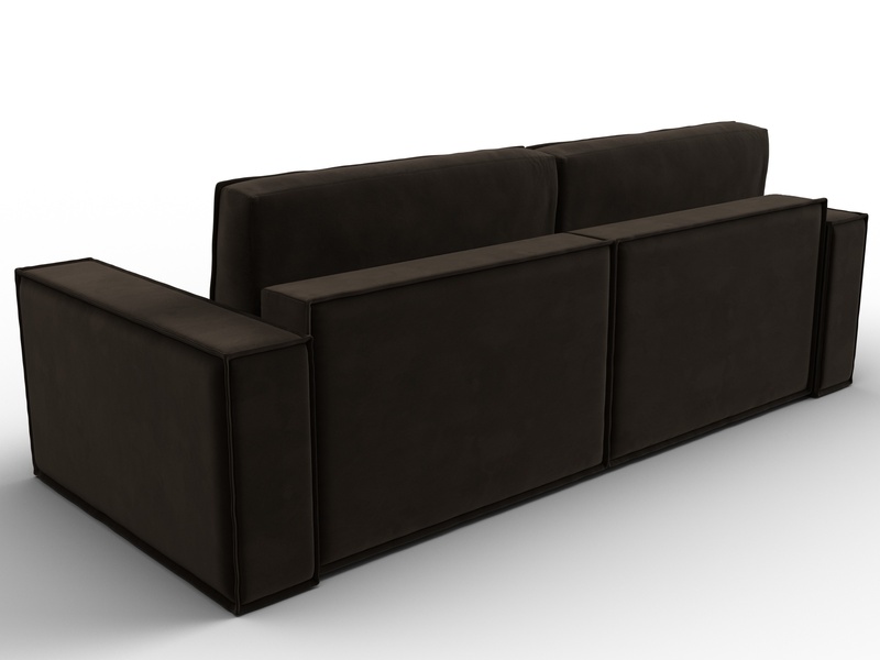Диван прямой Куба, Микровельвет, Коричневый