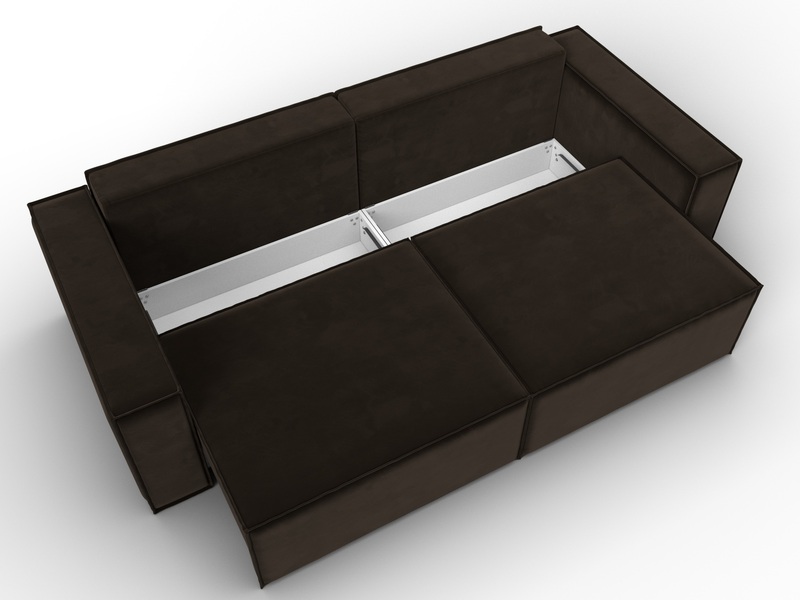 Диван прямой Куба, Микровельвет, Коричневый