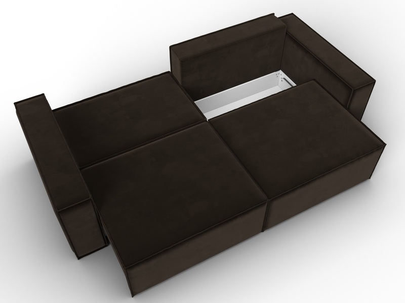 Диван прямой Куба, Микровельвет, Коричневый