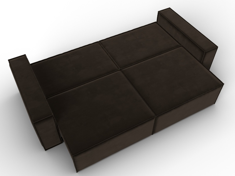 Диван прямой Куба, Микровельвет, Коричневый