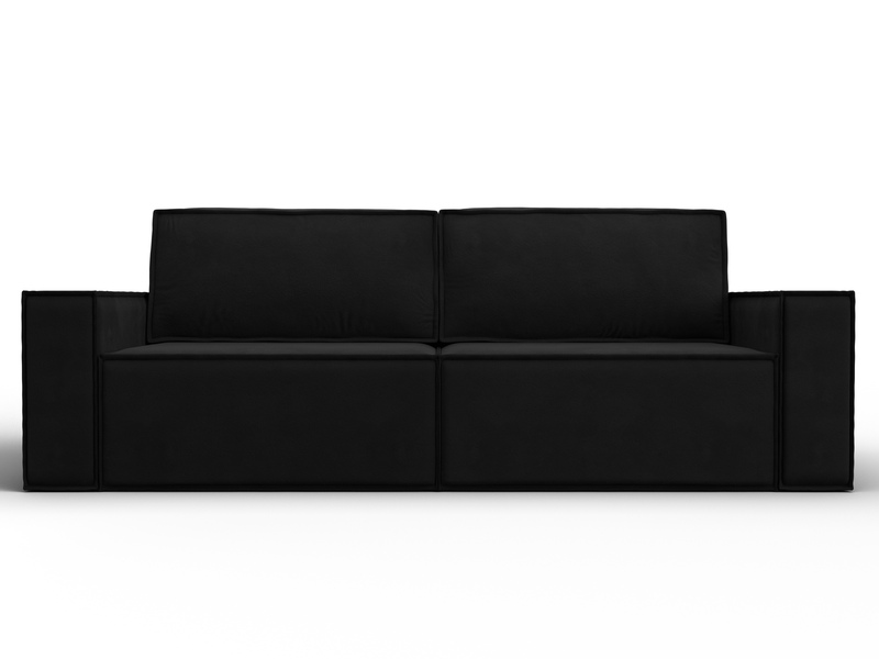 Диван прямой Куба, Микровельвет, Черный