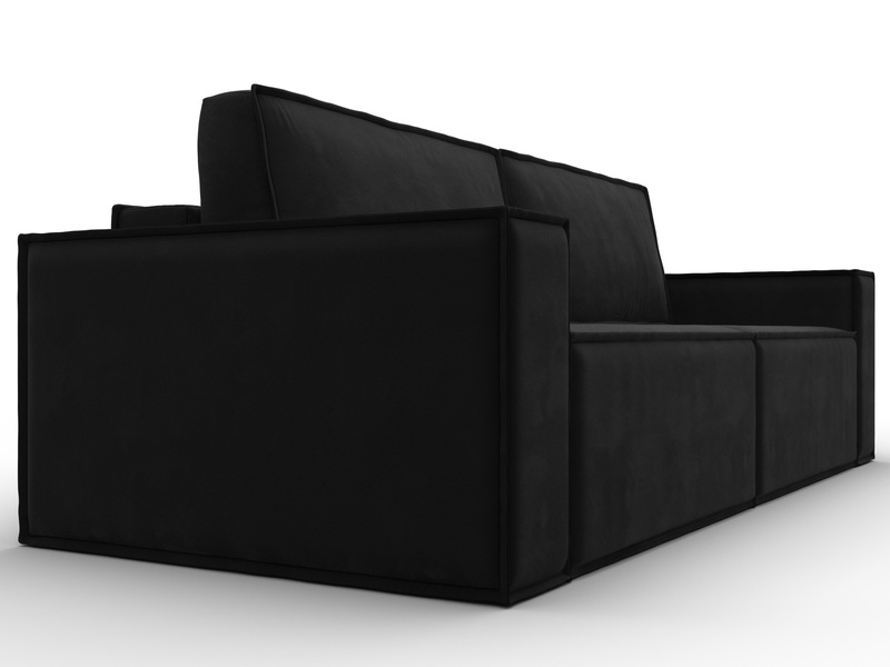 Диван прямой Куба, Микровельвет, Черный