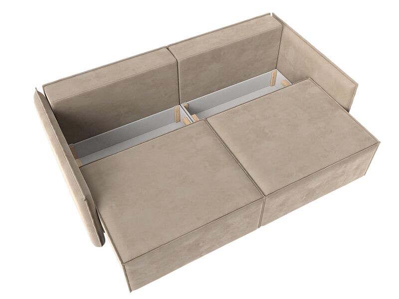 Диван прямой Либерти, Велюр, SEVEN 729 бежевый