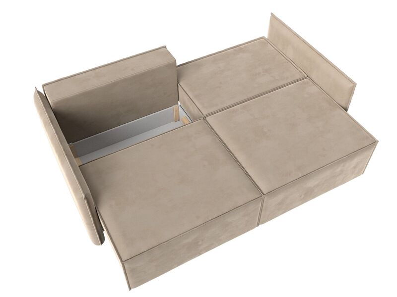 Диван прямой Либерти, Велюр, SEVEN 729 бежевый