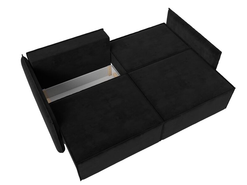 Диван прямой Либерти, Велюр, SEVEN 35 черный