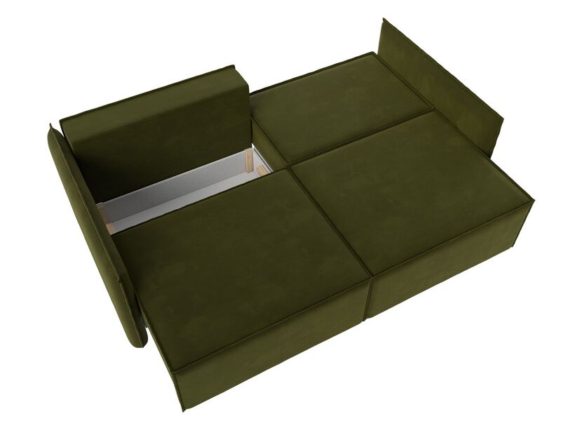 Диван прямой Либерти, Микровельвет, Зеленый