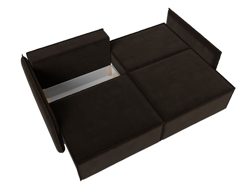 Диван прямой Либерти, Микровельвет, Коричневый