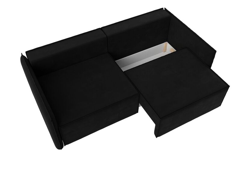 Диван прямой Либерти, Микровельвет, Черный