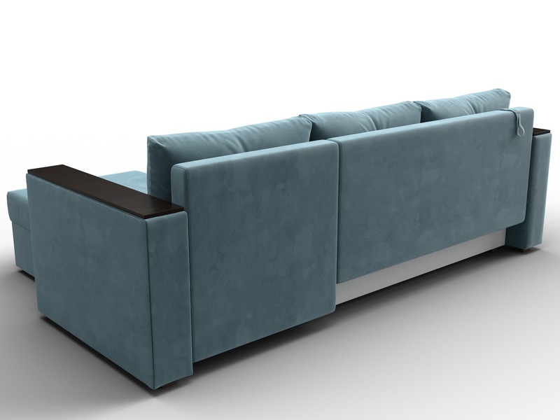 Диван угловой Атланта без стола универсальный угол, Велюр, SEVEN 113 бирюзовый