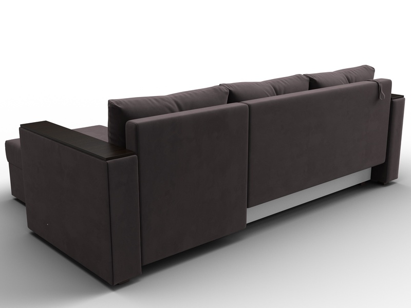 Диван угловой Атланта без стола универсальный угол, Велюр, SEVEN 727 коричневый