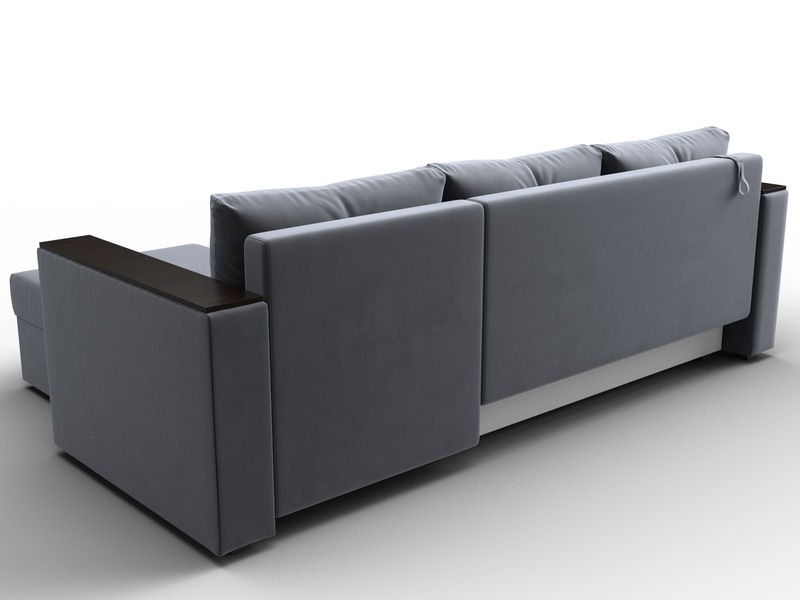 Диван угловой Атланта без стола универсальный угол, Велюр, SEVEN 17 серый